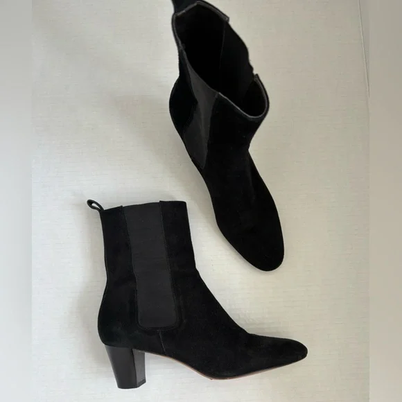 Ann Taylor Black Suede Chelsea Ankle Boots - Picture 6 of 7